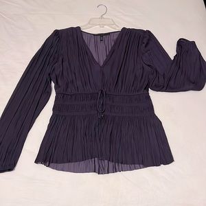 White House Black Market purple long sleeve blouse!